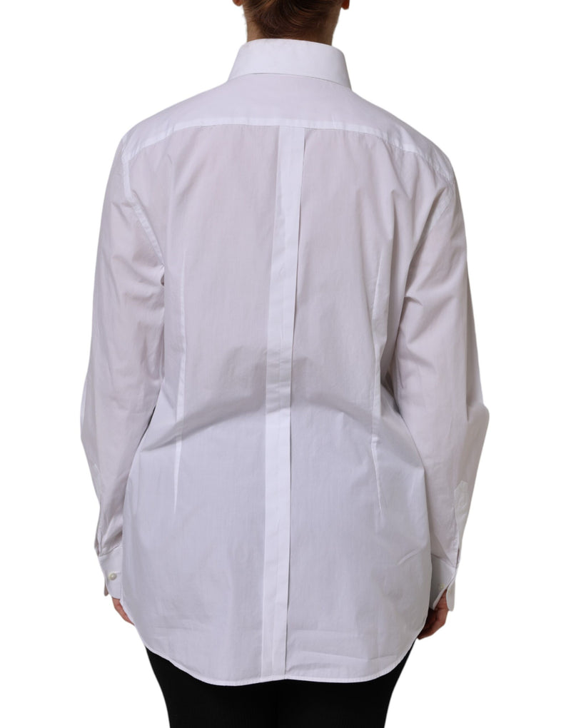 Dolce & Gabbana Chemise Blanche en Coton à Manches Longues