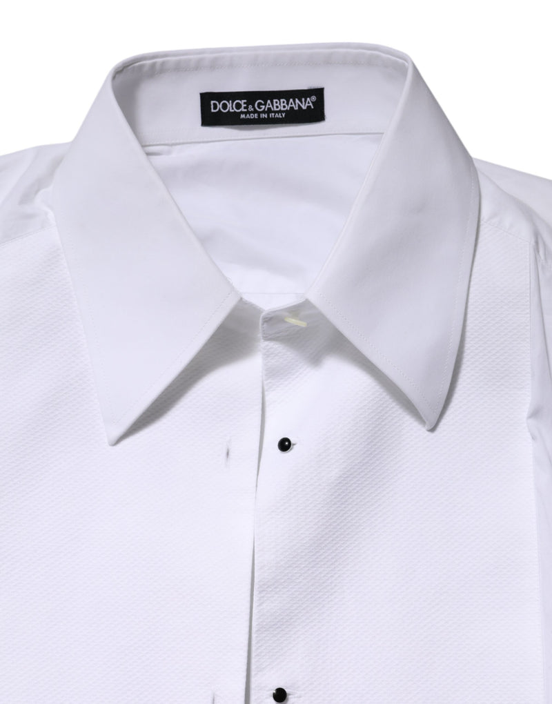 Dolce & Gabbana Chemise Blanche en Coton à Manches Longues