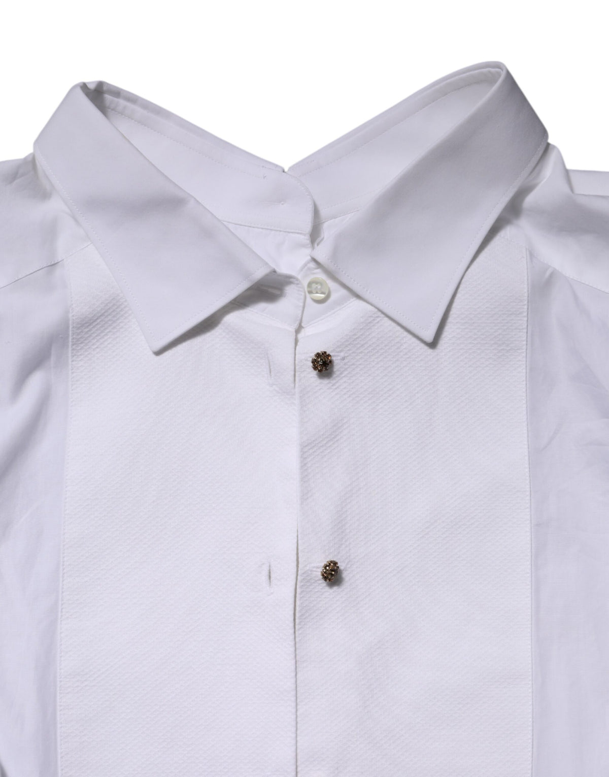 Dolce & Gabbana Chemise Formelle Blanche en Coton à Manches Longues