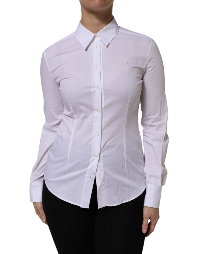 Dolce & Gabbana Chemisier Blanc à Col Longues Manches