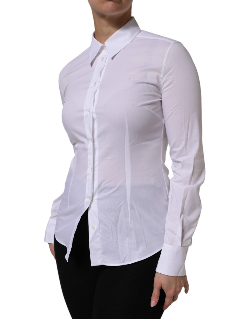Dolce & Gabbana Chemisier Blanc à Col Longues Manches