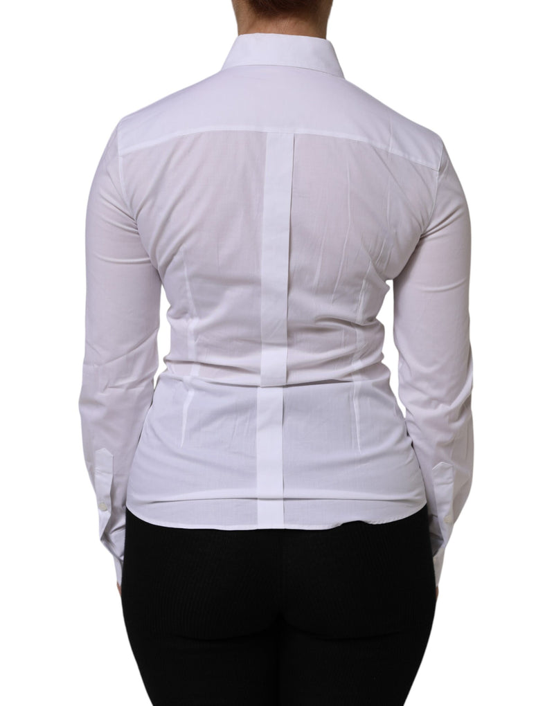 Dolce & Gabbana Chemisier Blanc à Col Longues Manches