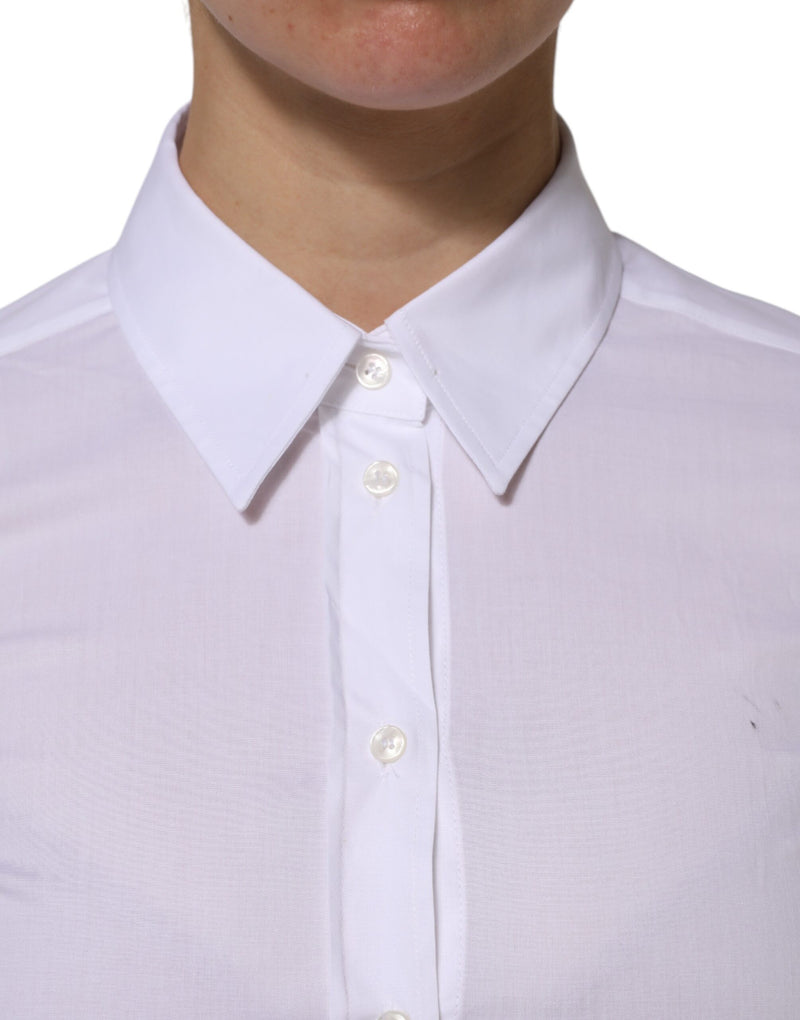 Dolce & Gabbana Chemisier Blanc à Col Longues Manches