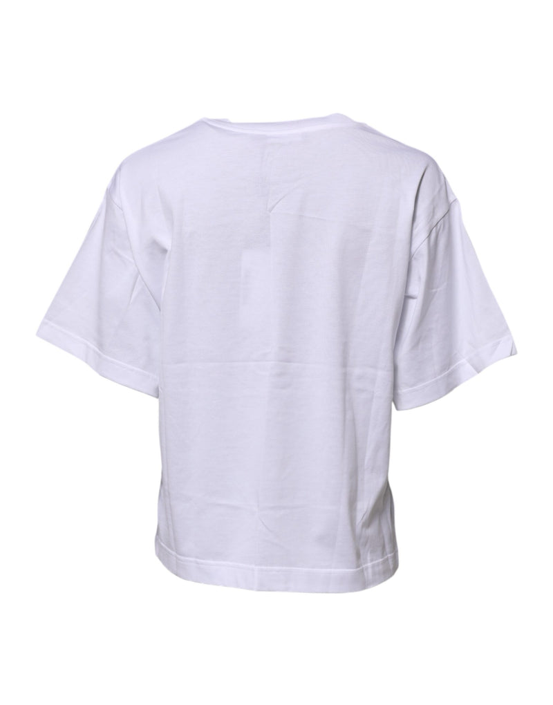 Dolce & Gabbana T-shirt en coton blanc avec imprimé graphique