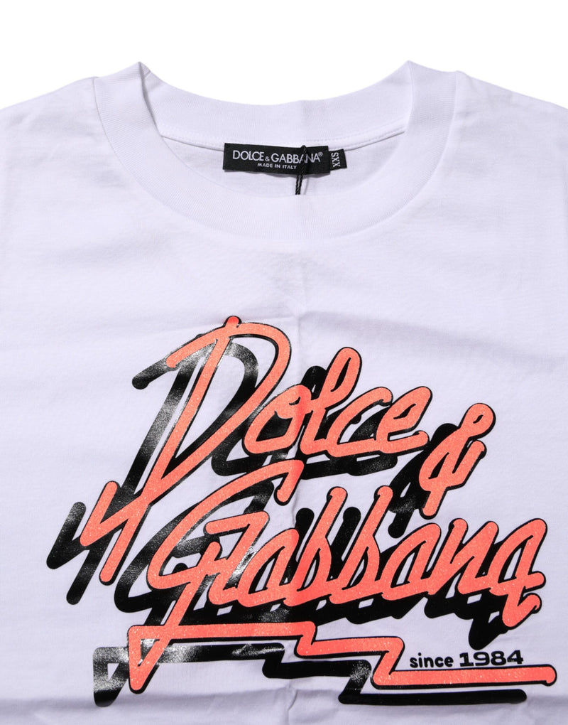 Dolce & Gabbana T-shirt en coton blanc avec imprimé graphique