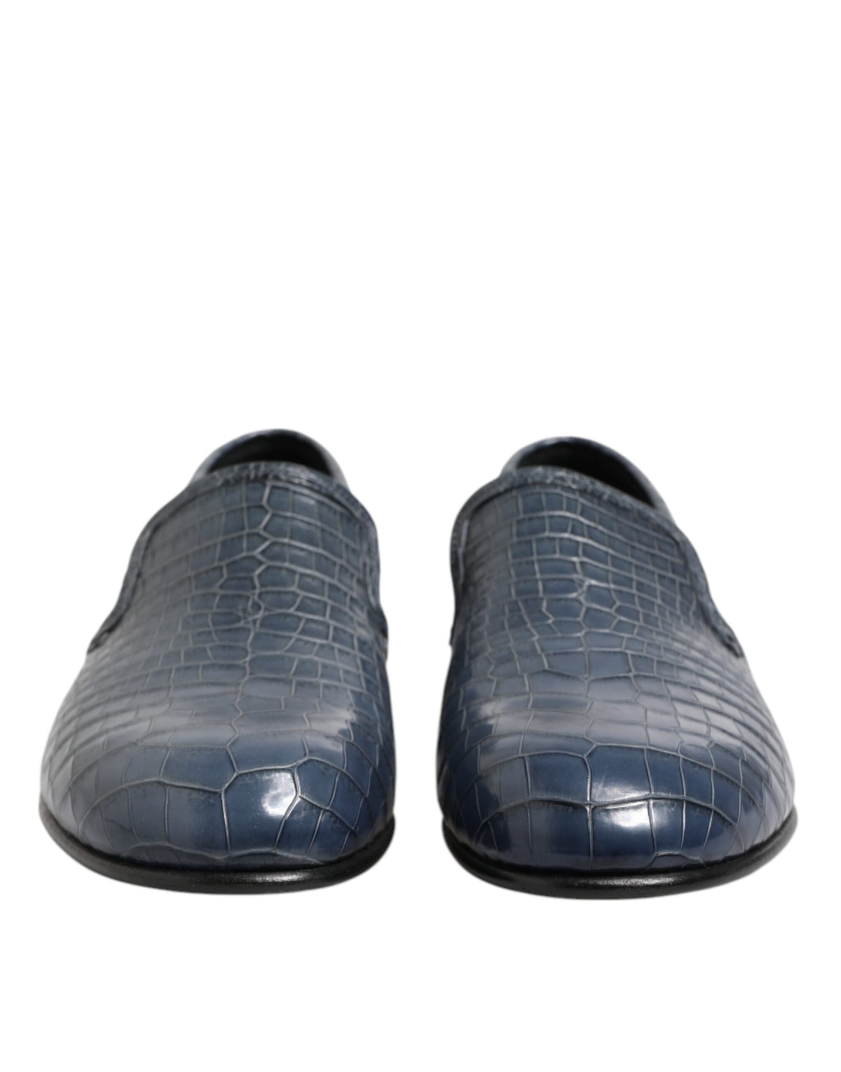 Dolce & Gabbana Blue Exotic Leather Slip-On Loafers for Men