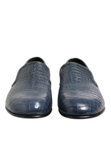Dolce & Gabbana Blue Exotic Leather Slip-On Loafers for Men