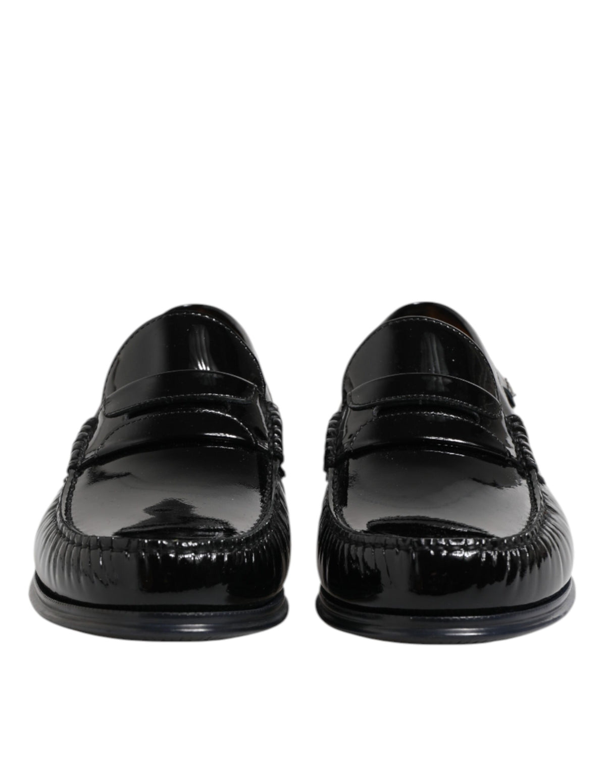 Dolce & Gabbana Black Leather Slip-On Loafers for Men