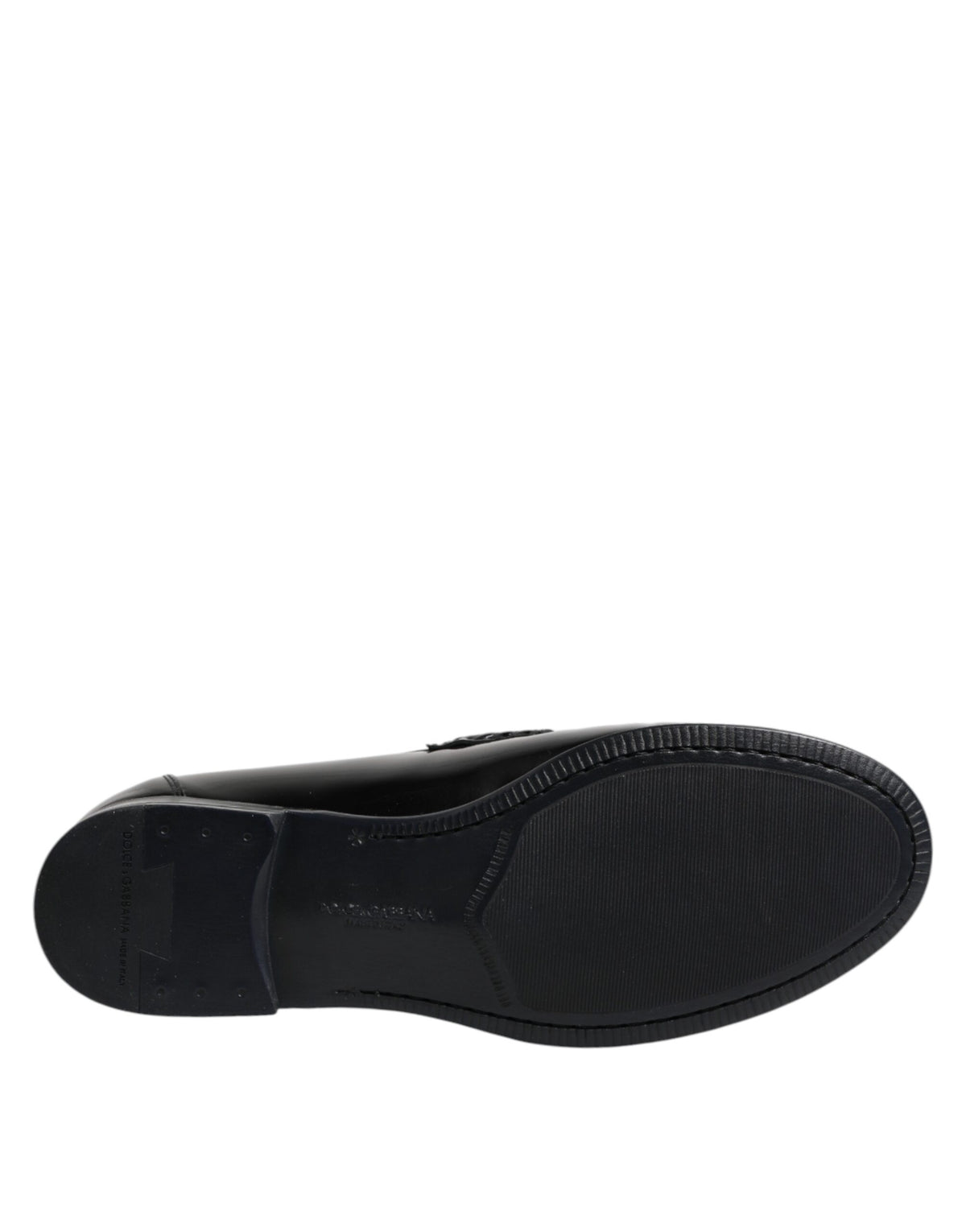 Dolce & Gabbana Black Leather Slip-On Loafers for Men