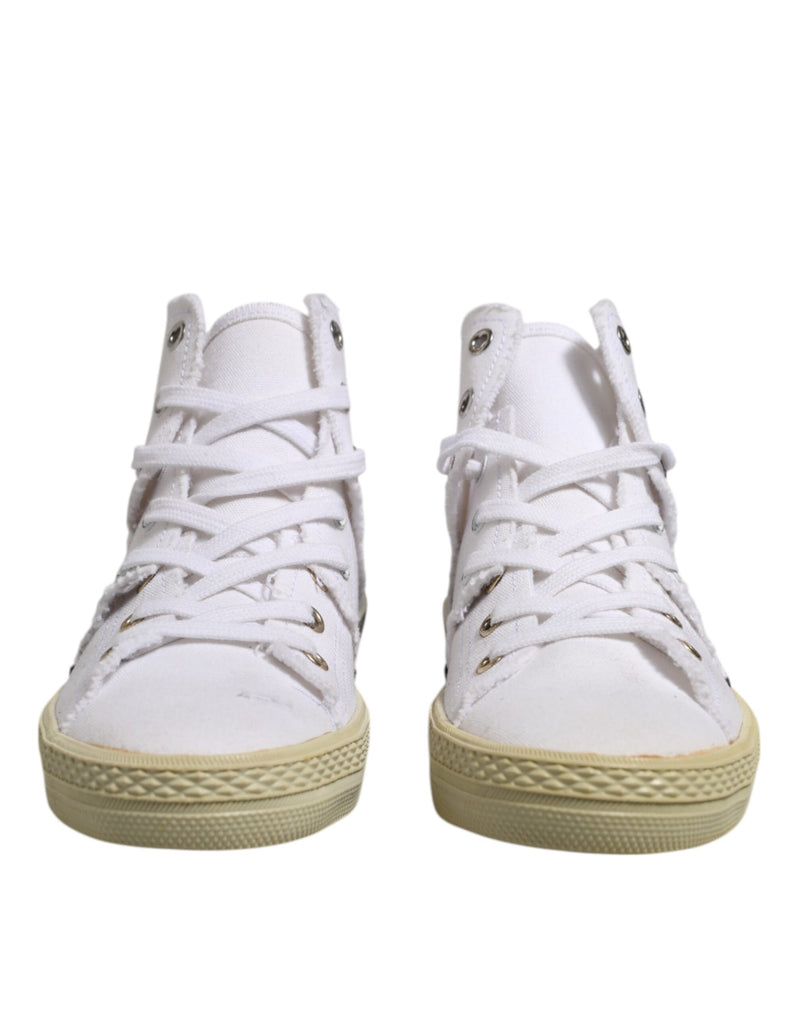 Maison Margiela White Lace Up Mid Top Sneakers for Women