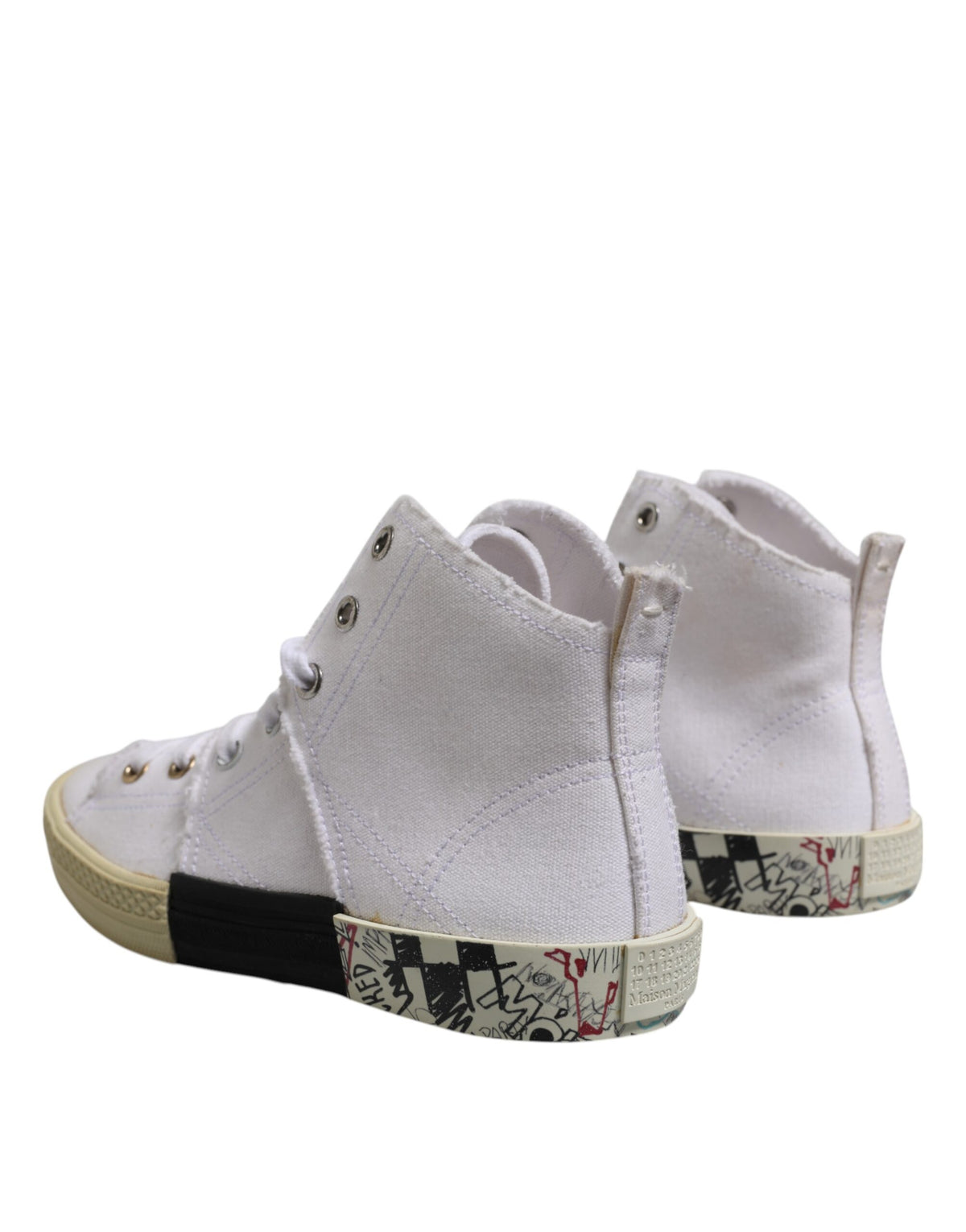 Maison Margiela Sneakers Femmes Mi-Tops Blancs à Lacets