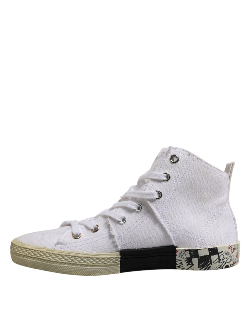 Maison Margiela White Lace Up Mid Top Sneakers for Women