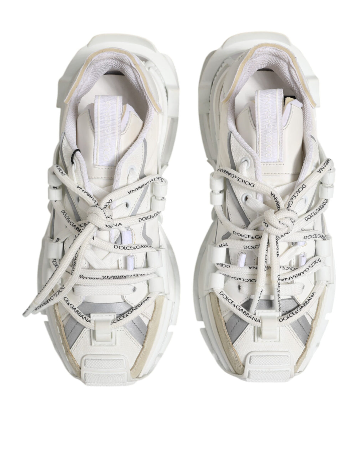 Dolce & Gabbana White Gray Low Top Space Sneakers