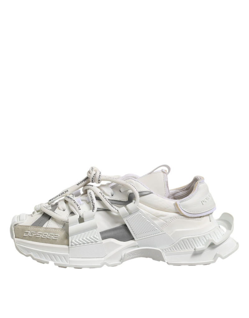 Dolce & Gabbana White Gray Low Top Space Sneakers