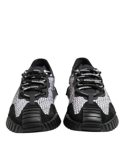 Dolce & Gabbana Black Logo Lace Up Low Top NS1 Sneakers Shoes