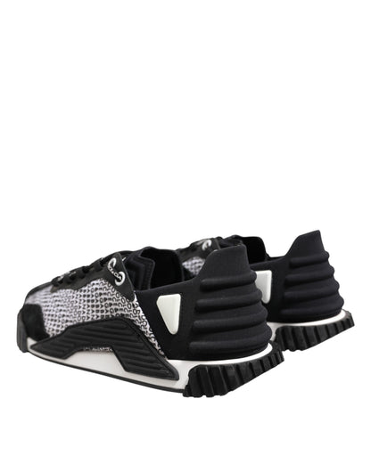 Dolce & Gabbana Black Logo Lace Up Low Top NS1 Sneakers Shoes