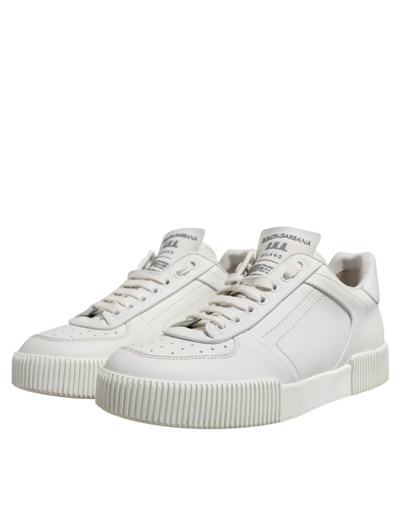 Dolce & Gabbana White Miami Leather Low Top Sneakers for Men