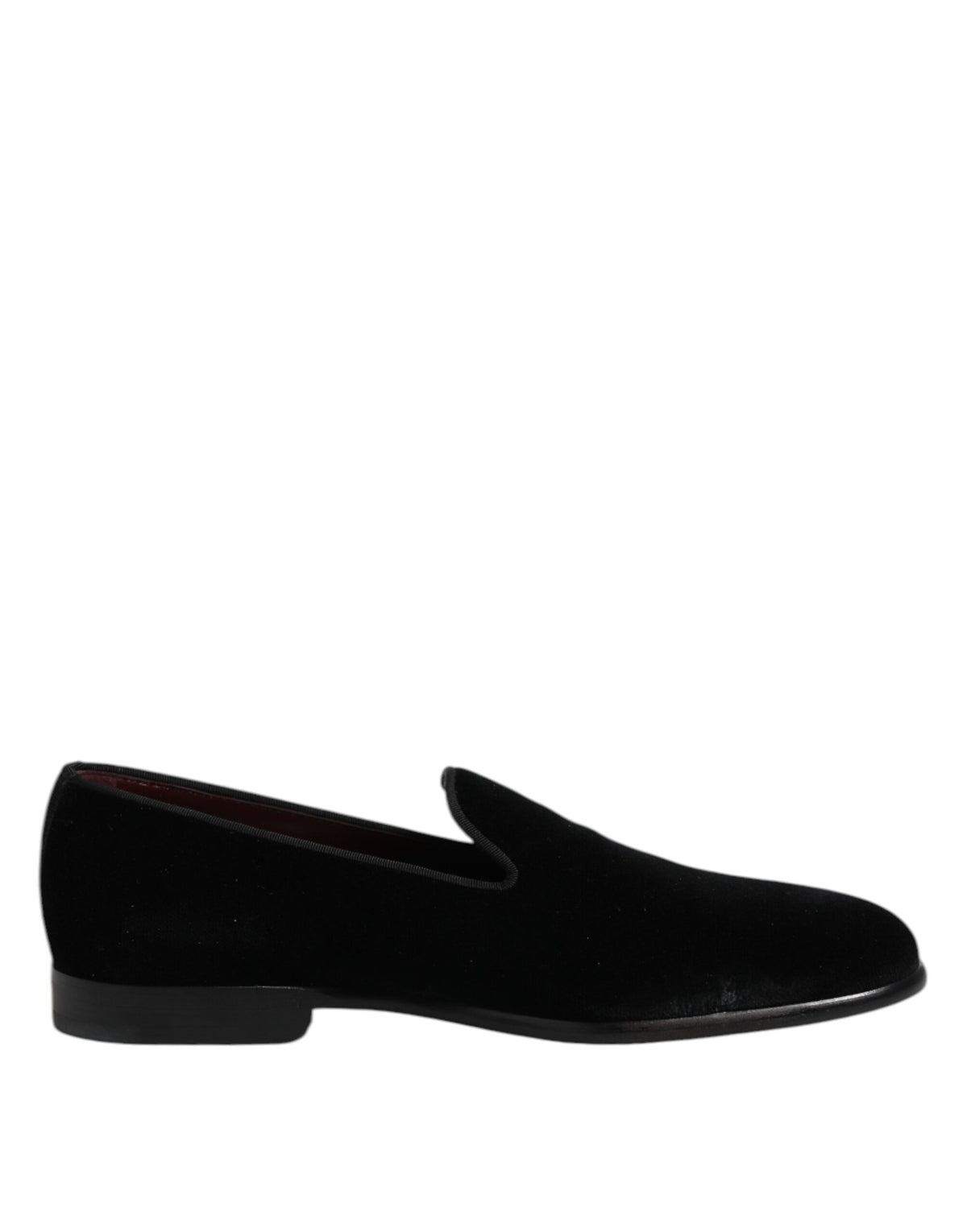 Dolce & Gabbana Black Velvet Slip On Loafers for Men