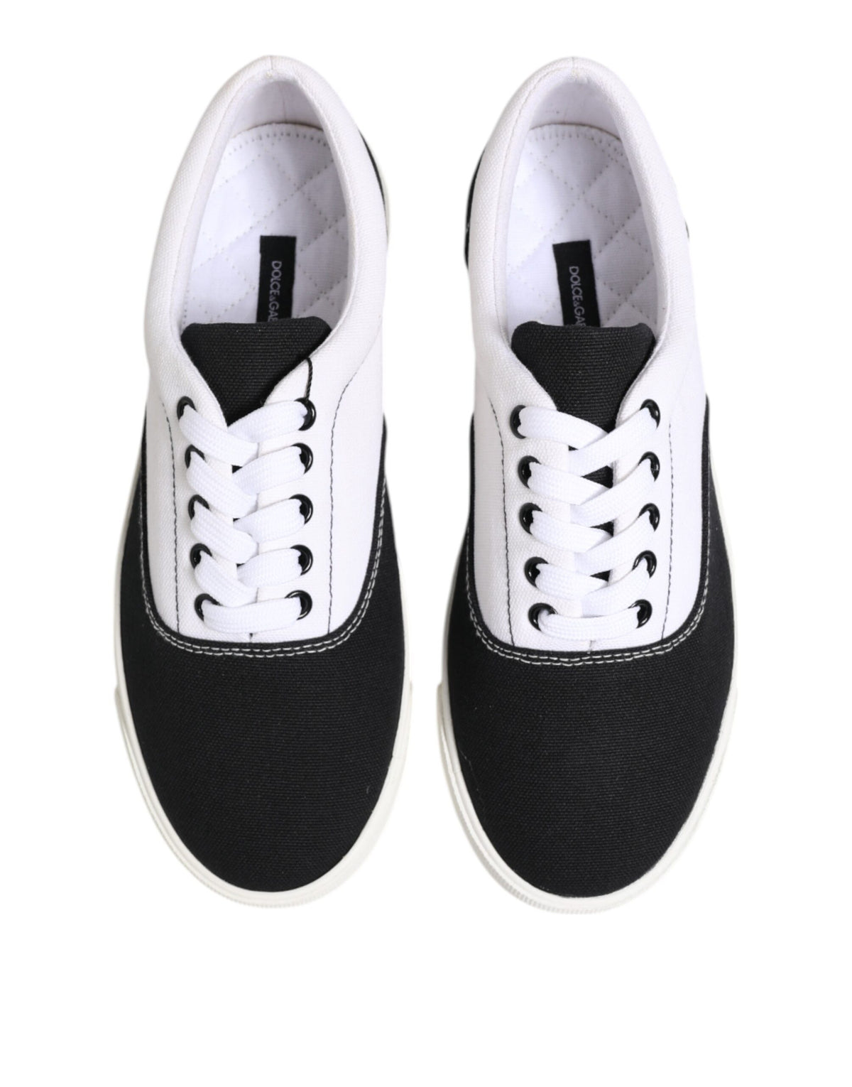 Dolce & Gabbana Black Cotton Canvas Lace Up Men Sneakers