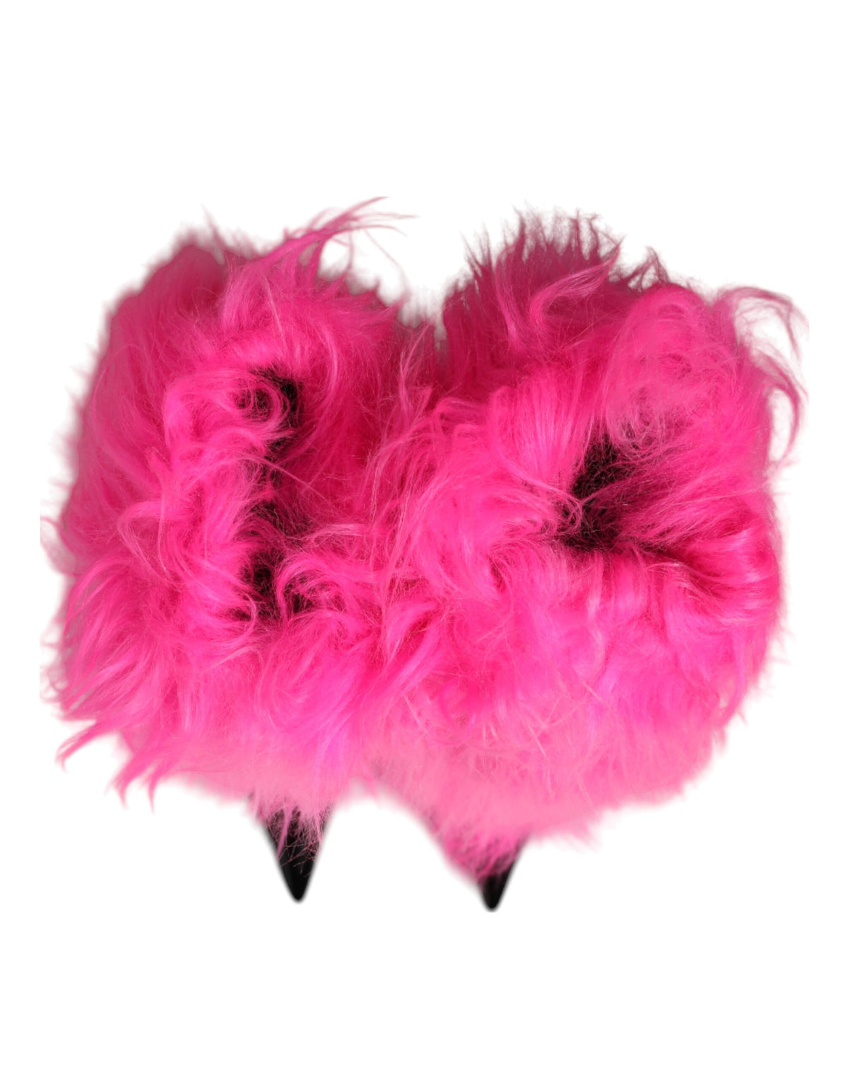 Dolce & Gabbana Pink Faux Fur Leather High Heel Boots