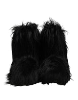Dolce & Gabbana Black Faux Fur Mid Calf Boots