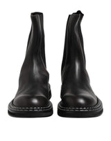 Dolce & Gabbana Bottes en Cuir Noir Mi-Mollet - Chaussures pour Hommes
