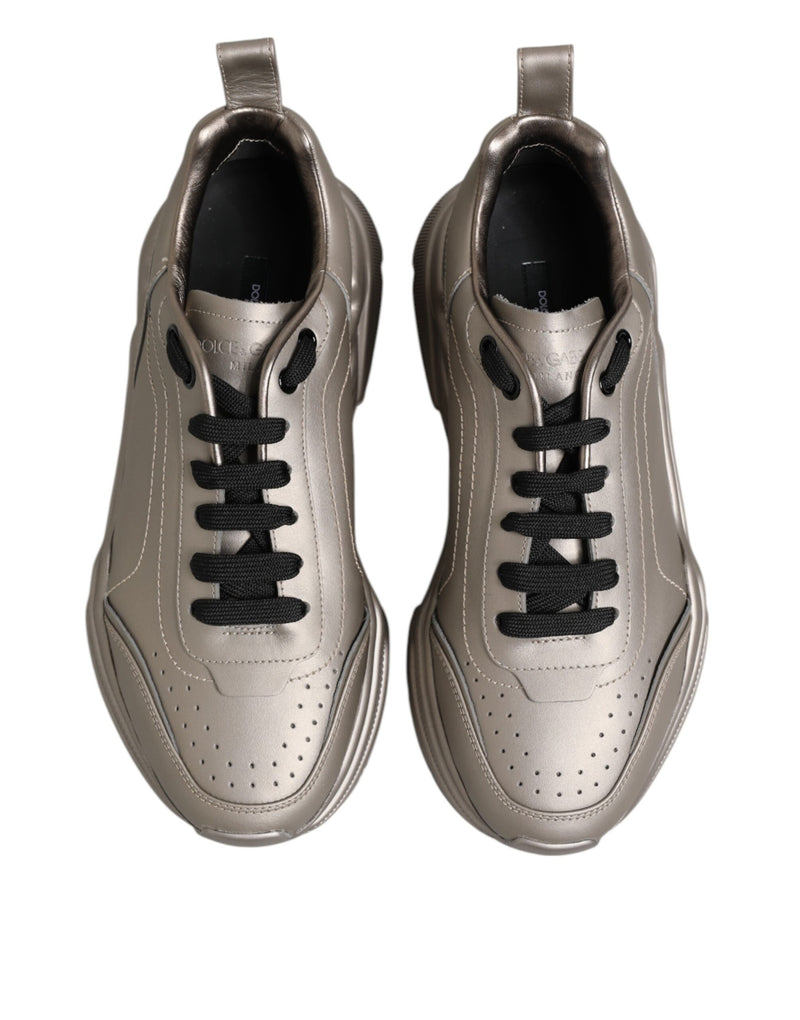 Dolce & Gabbana DAYMASTER Silver Leather Sneakers for Men