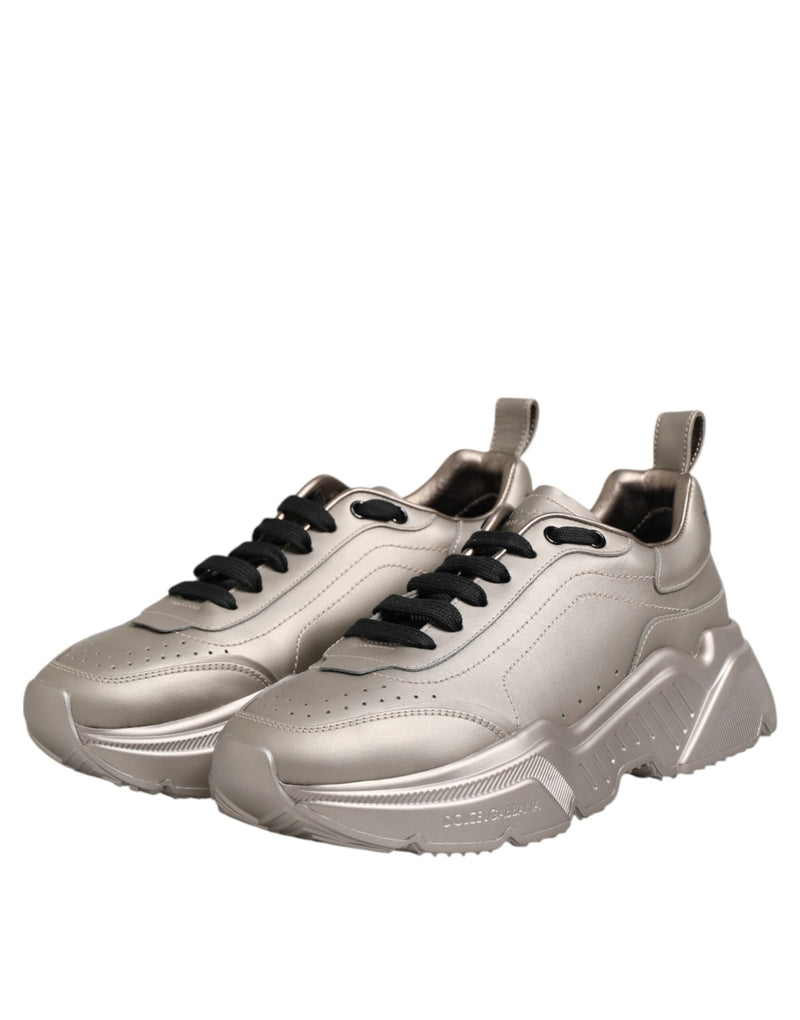 Dolce & Gabbana DAYMASTER Silver Leather Sneakers for Men