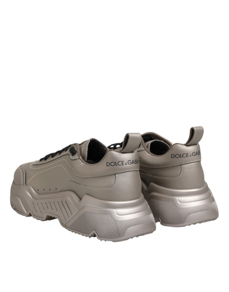 Dolce & Gabbana DAYMASTER Silver Leather Sneakers for Men