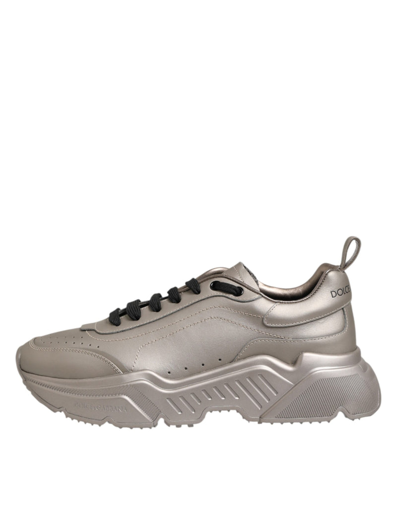 Dolce & Gabbana DAYMASTER Silver Leather Sneakers for Men