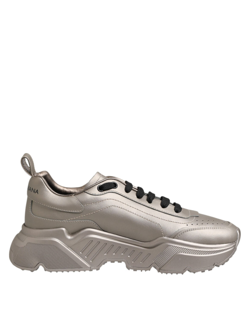 Dolce & Gabbana DAYMASTER Silver Leather Sneakers for Men