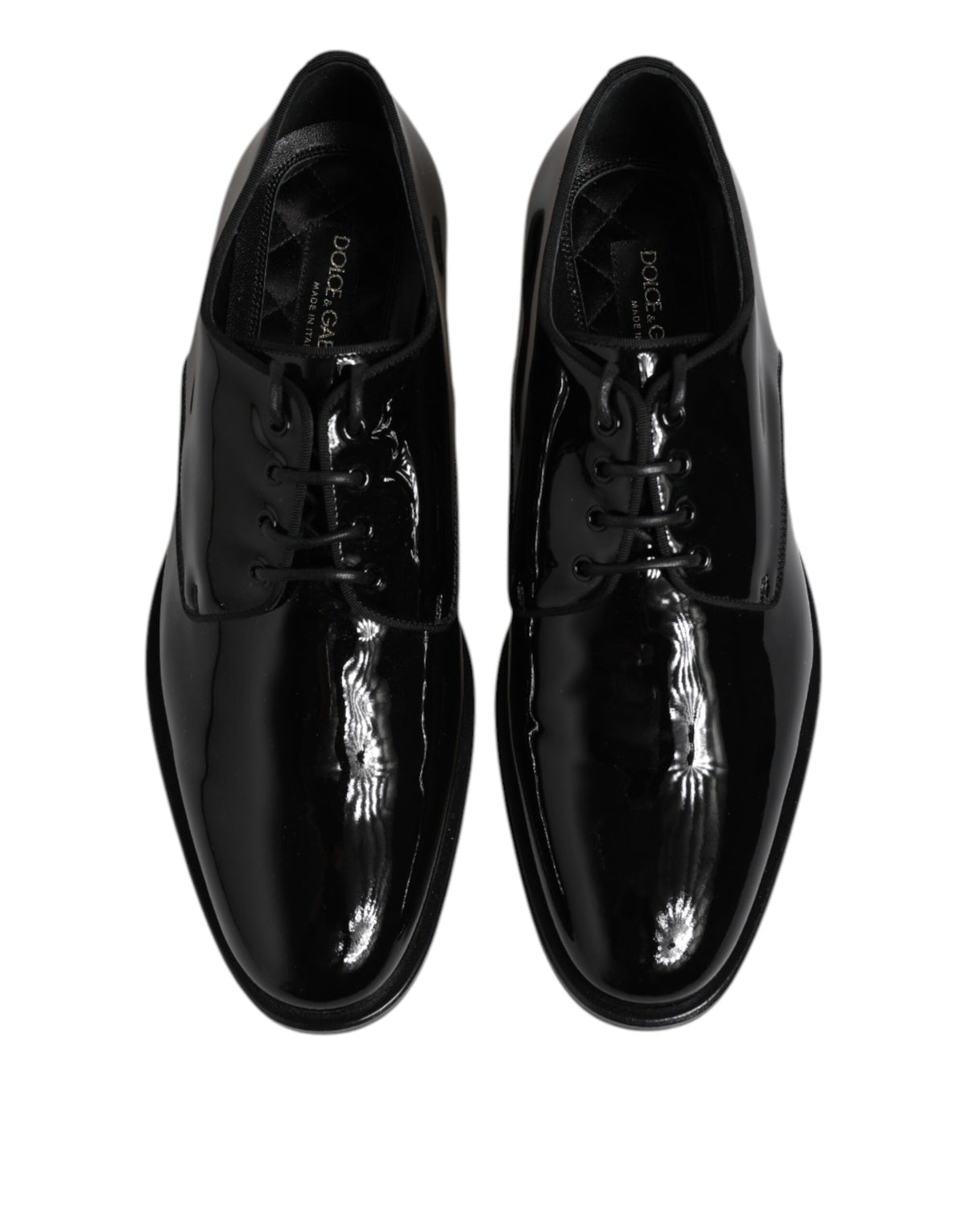 Dolce & Gabbana Derby en Cuir Verni Noir pour Homme