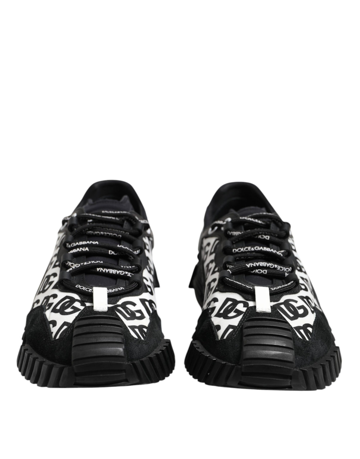 Dolce & Gabbana Black Logo Lace Up Low Top NS1 Sneakers
