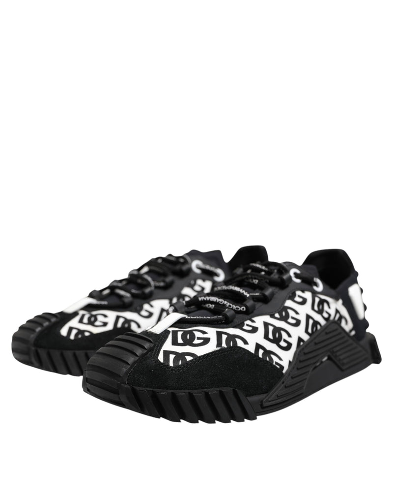 Dolce & Gabbana Black Logo Lace Up Low Top NS1 Sneakers