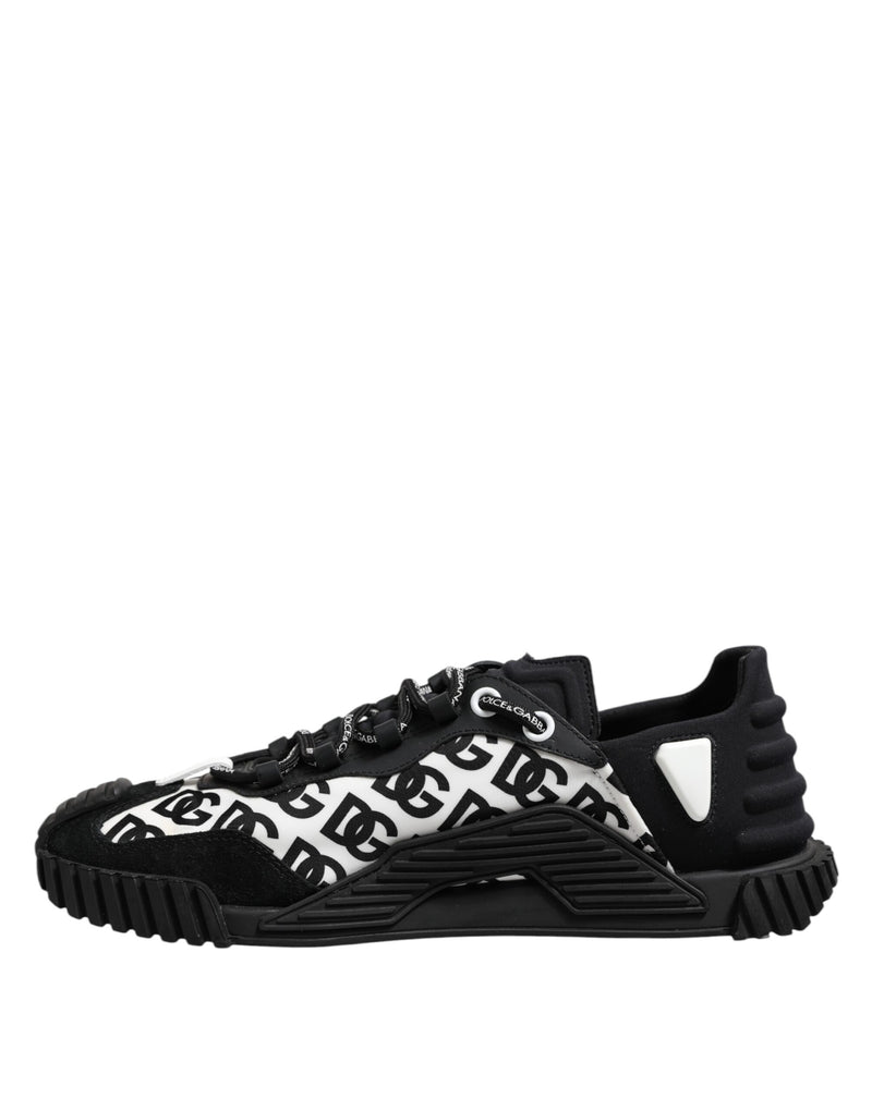 Dolce & Gabbana Black Logo Lace Up Low Top NS1 Sneakers