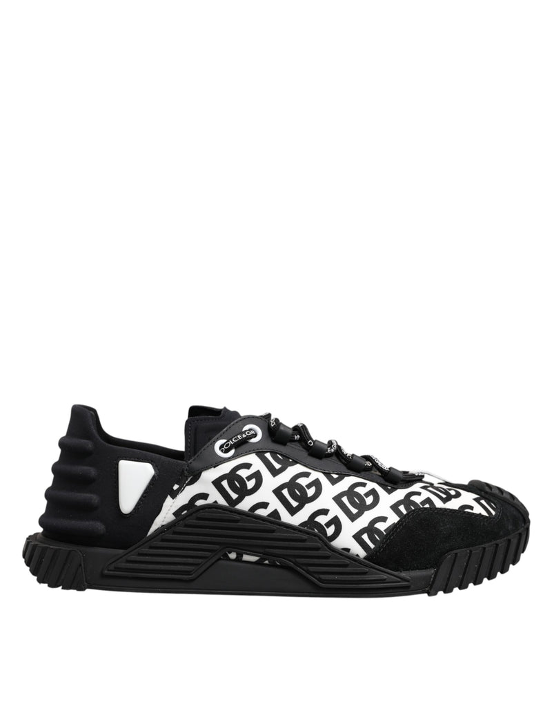 Dolce & Gabbana Black Logo Lace Up Low Top NS1 Sneakers