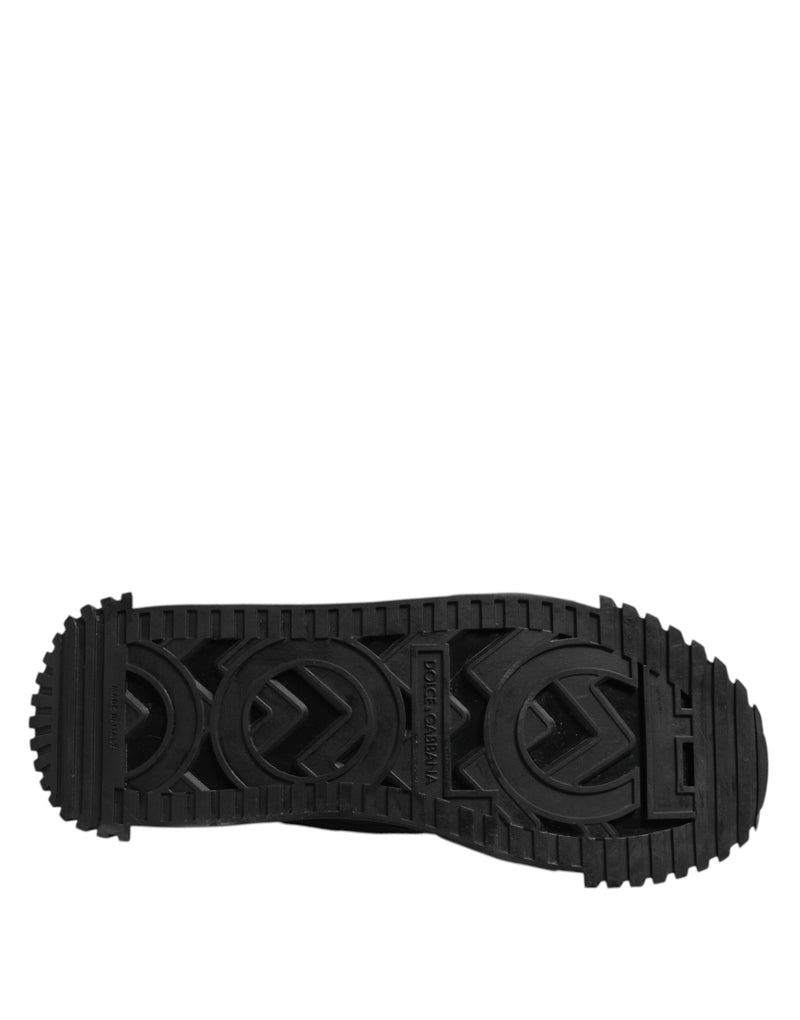 Dolce & Gabbana Black Logo Lace Up Low Top NS1 Sneakers