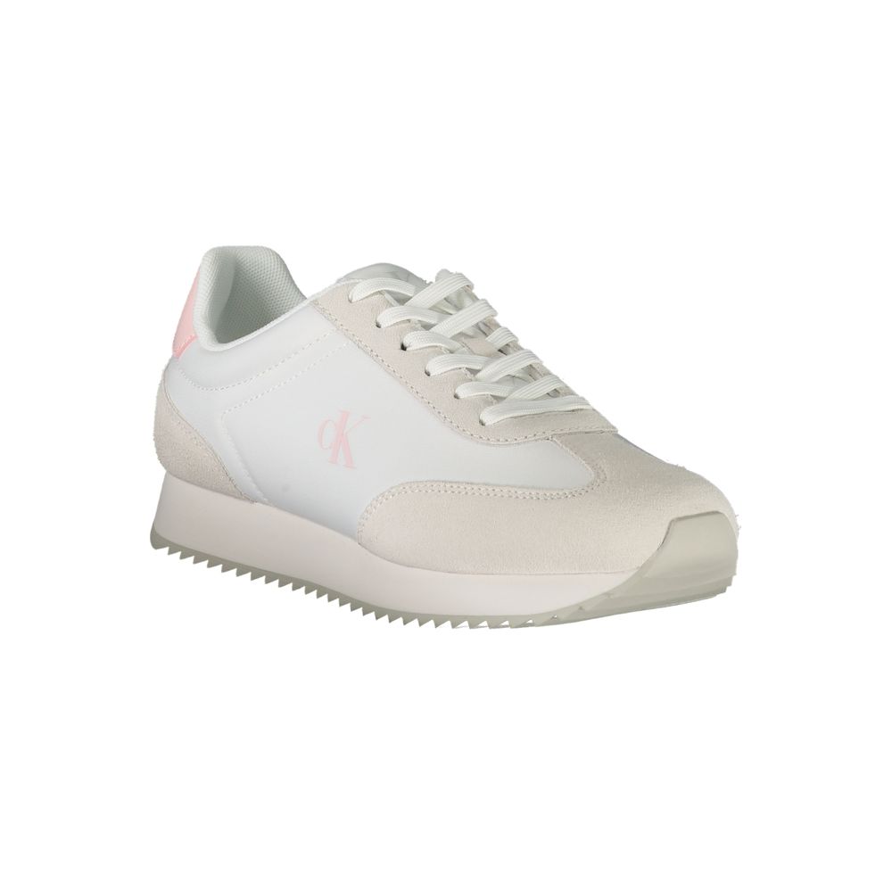 Calvin Klein White Leather Women Sneaker - Stylish & Comfortable