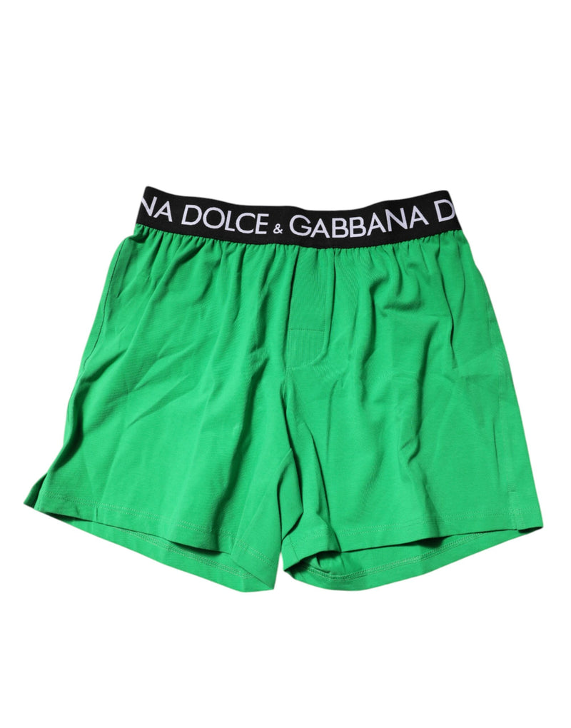 Dolce & Gabbana Green Cotton Regular Boxer Shorts