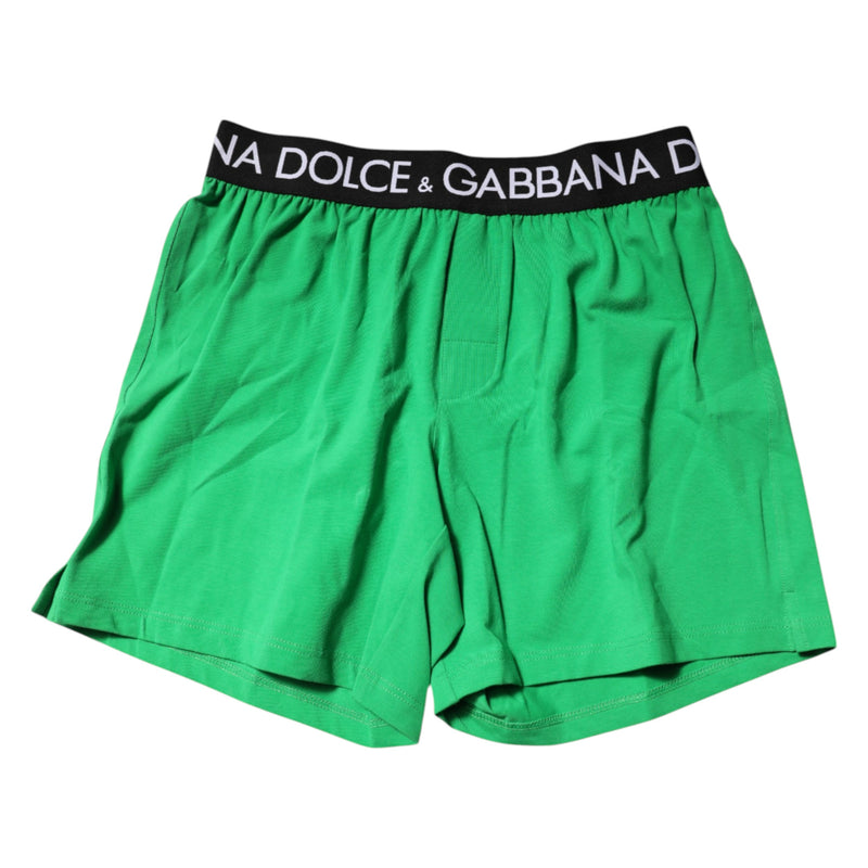 Dolce & Gabbana Green Cotton Regular Boxer Shorts