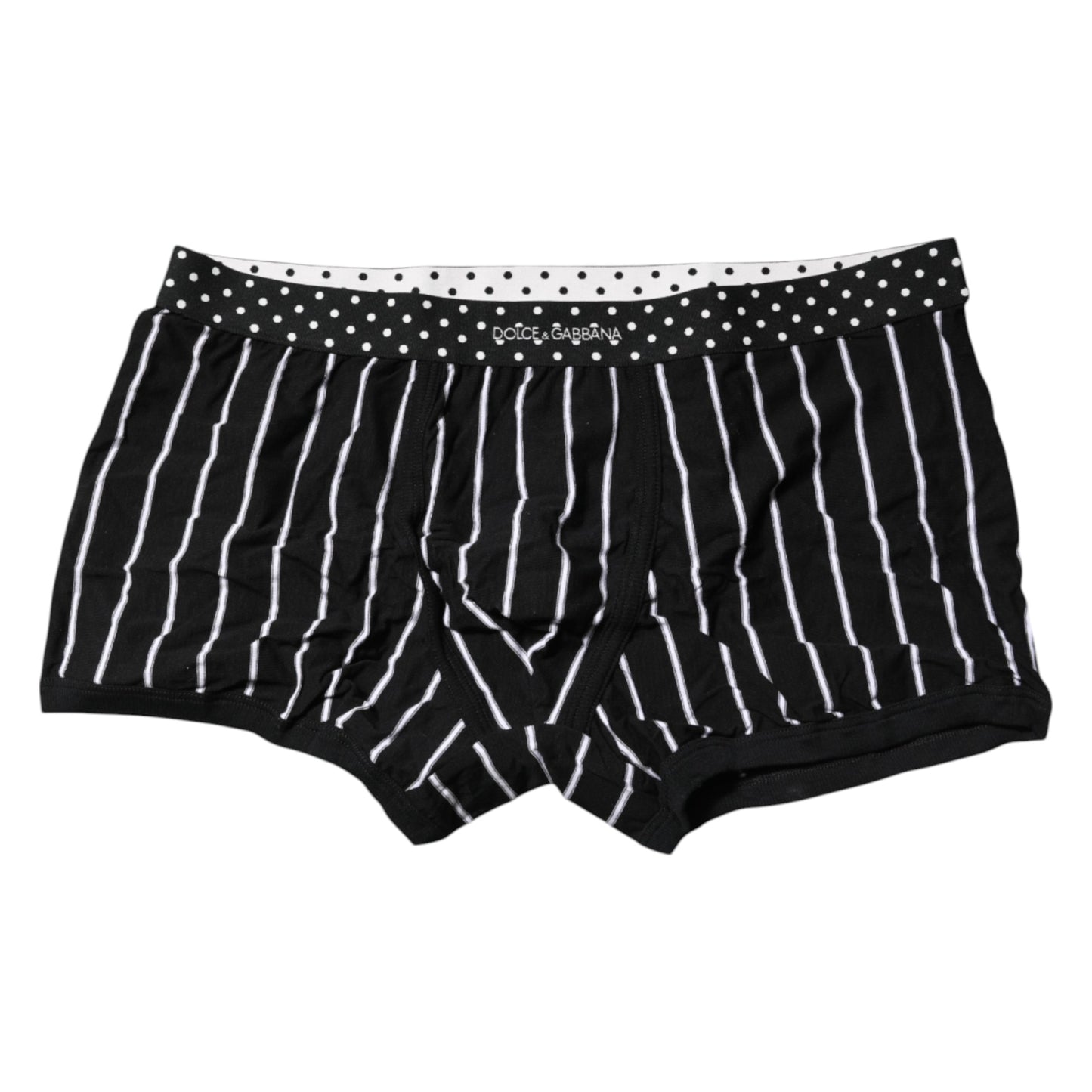 Dolce & Gabbana Black White Striped Regular Boxer Underwear