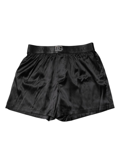 Dolce & Gabbana Black Logo Waist Regular Boxer Shorts Underwear