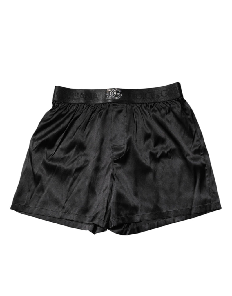Dolce & Gabbana Black Logo Waist Regular Boxer Shorts