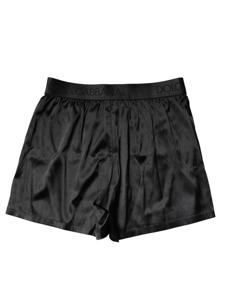 Dolce & Gabbana Black Logo Waist Regular Boxer Shorts