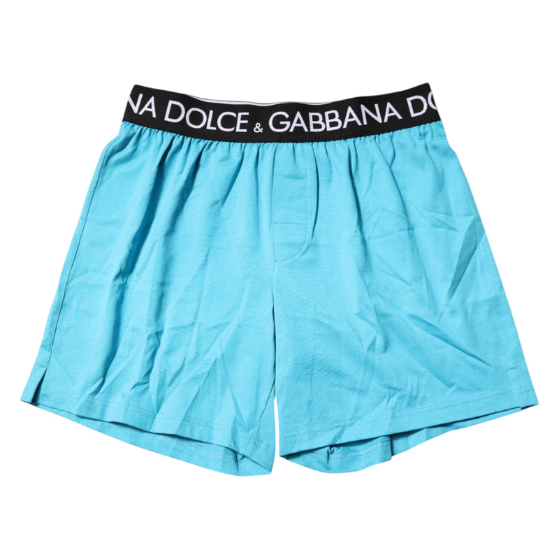 Dolce & Gabbana Blue Logo Waist Regular Boxer Shorts