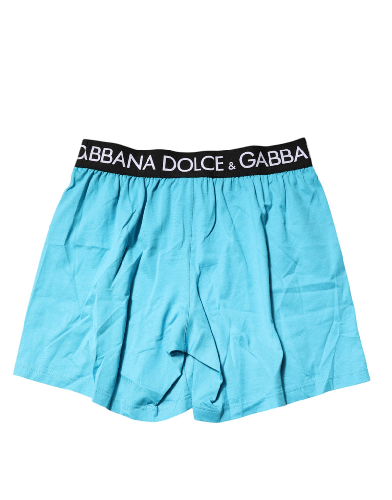 Dolce & Gabbana Blue Logo Waist Regular Boxer Shorts