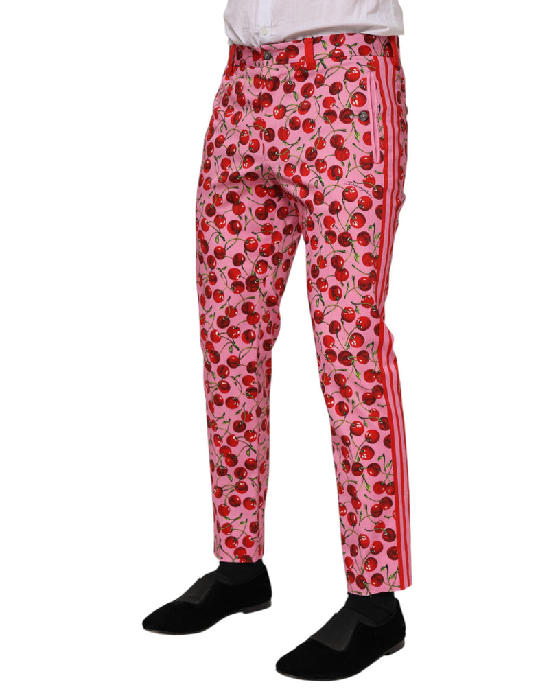 Pantalon-robe en coton à imprimé cerise rose de Dolce &amp; Gabbana