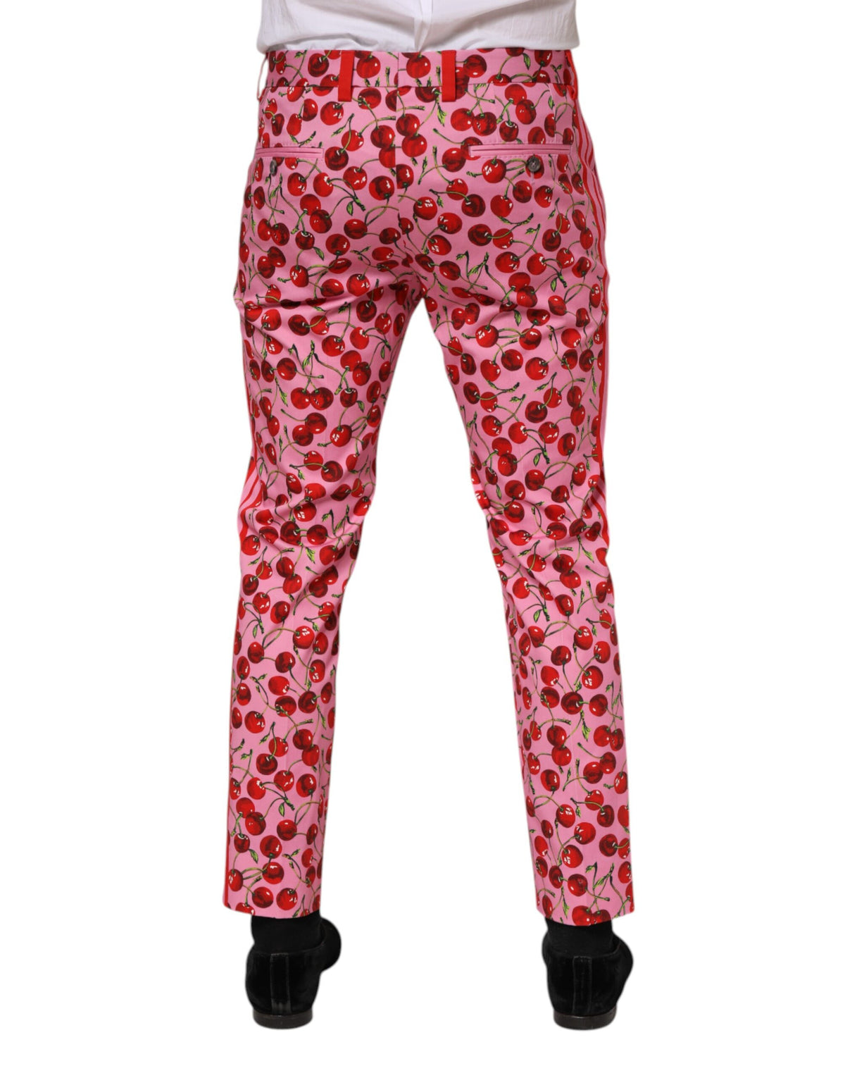 Pantalon-robe en coton à imprimé cerise rose de Dolce &amp; Gabbana