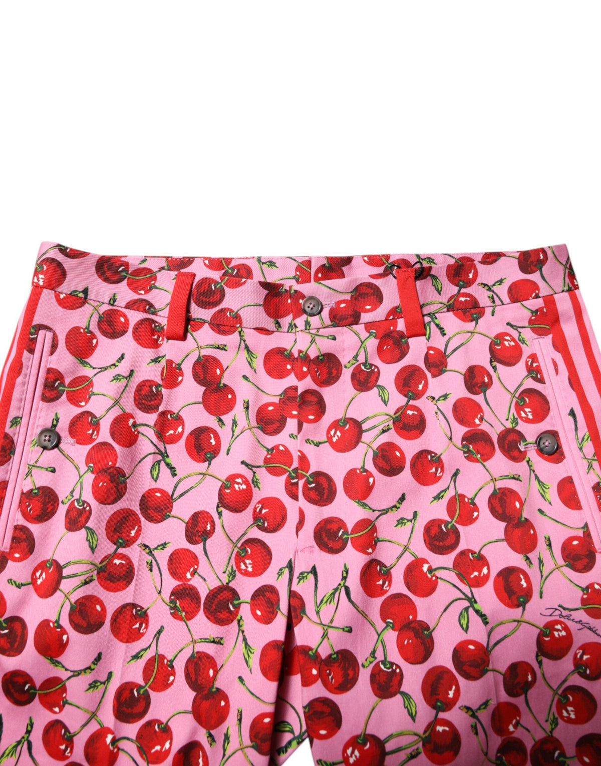 Pantalon-robe en coton à imprimé cerise rose de Dolce &amp; Gabbana