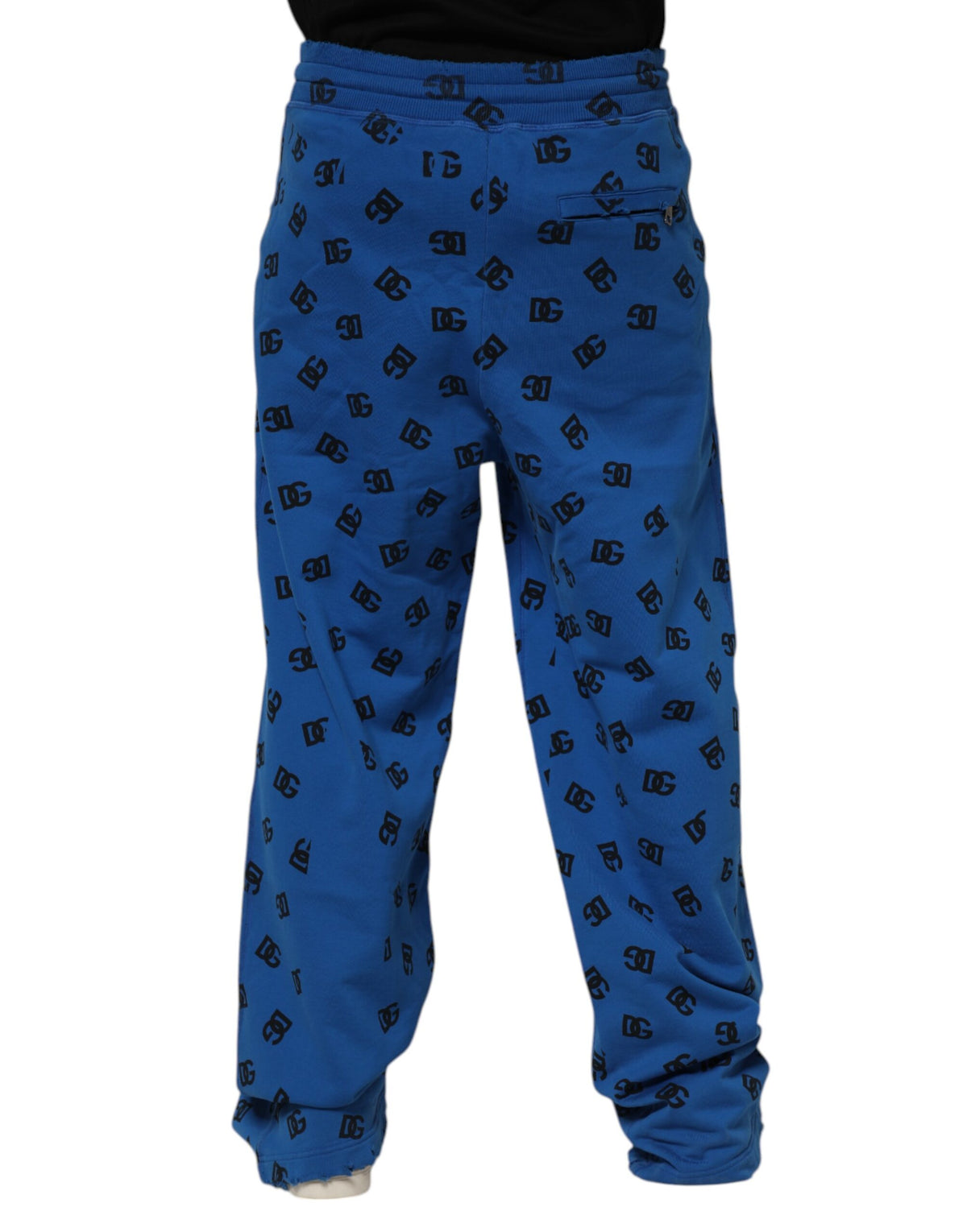 Sweat-pants homme Dolce &amp; Gabbana, jogging bleu avec logo imprimé.